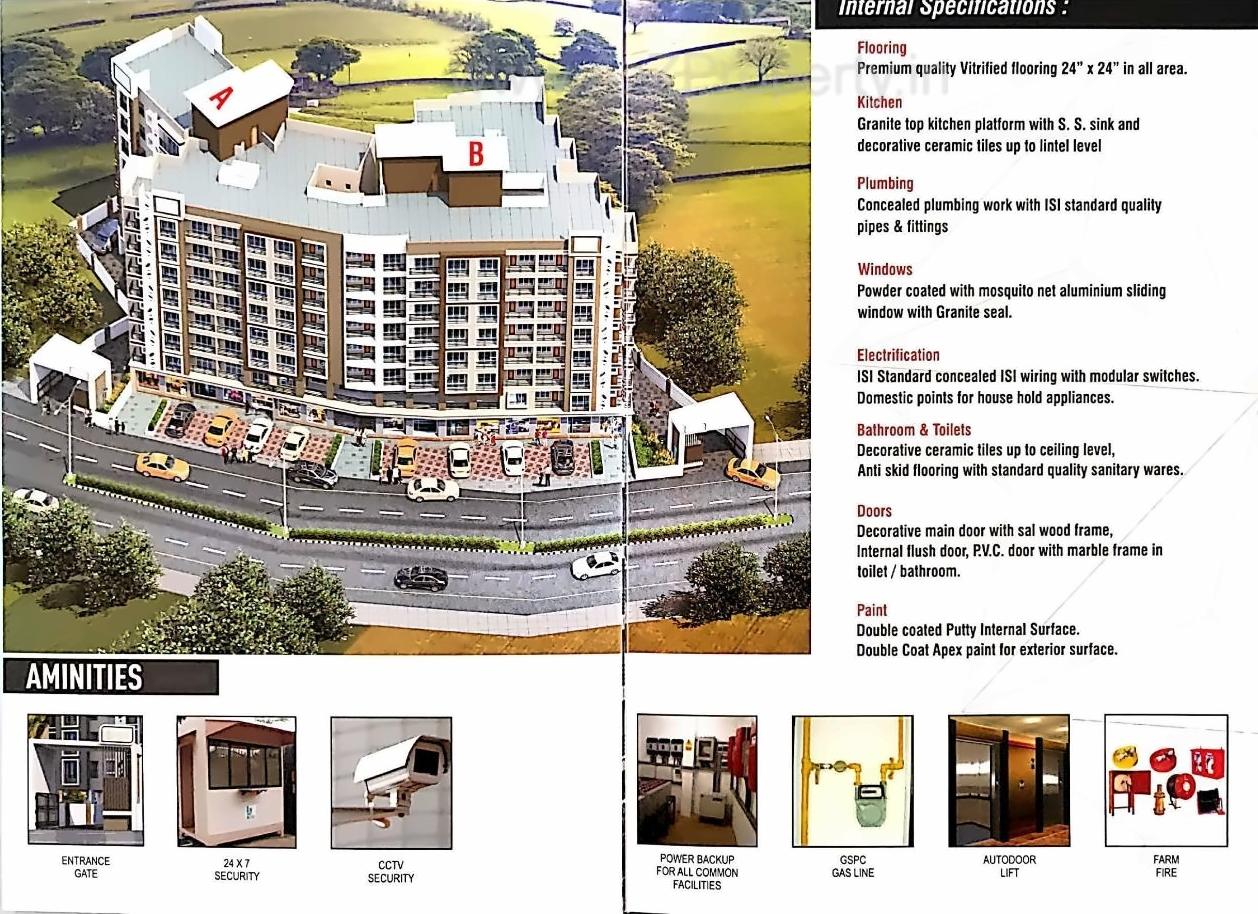 3D Elevation of real estate project Gurukul Heights located at Chala, Valsad, Gujarat