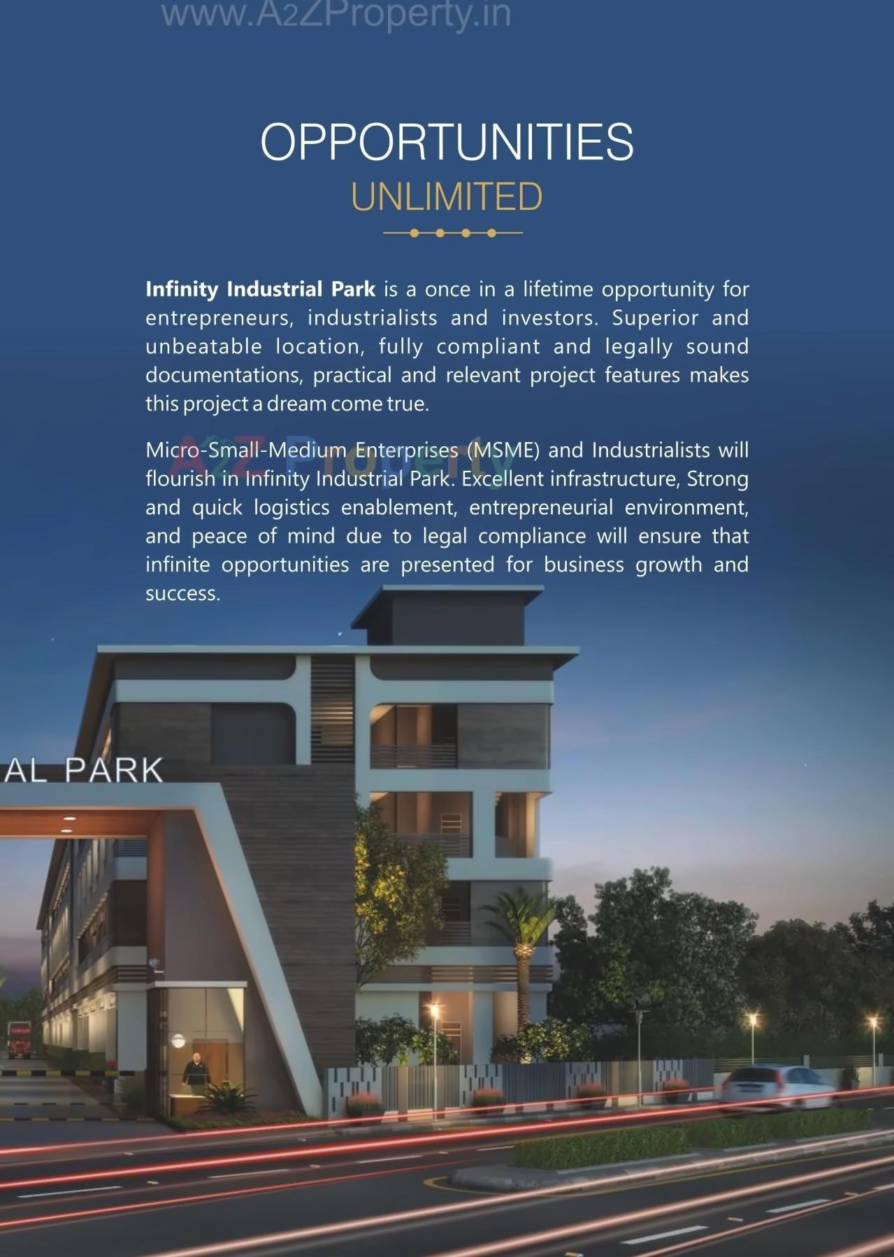 3D Elevation of real estate project Infinity Industrial Park located at Vapi, Valsad, Gujarat