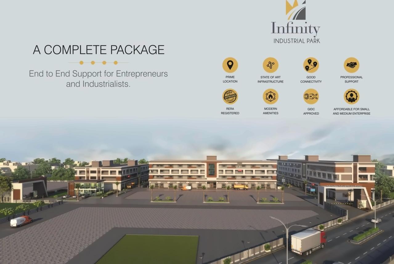 3D Elevation of real estate project Infinity Industrial Park located at Vapi, Valsad, Gujarat