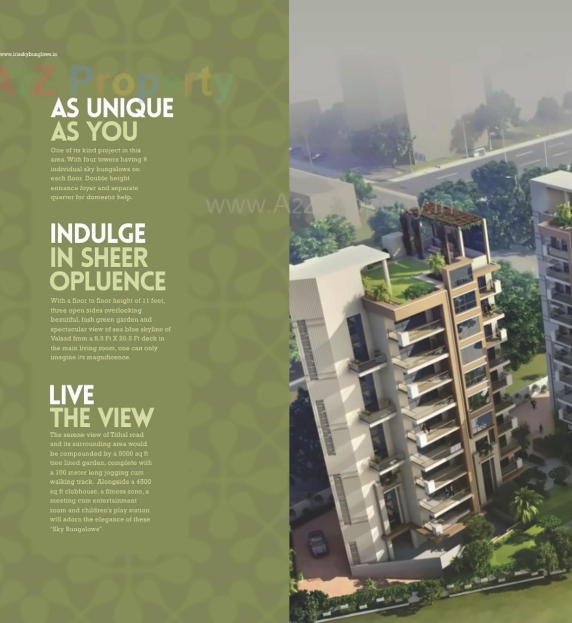 3D Elevation of real estate project Iris Sky Bungalows located at Tithal-road, Valsad, Gujarat