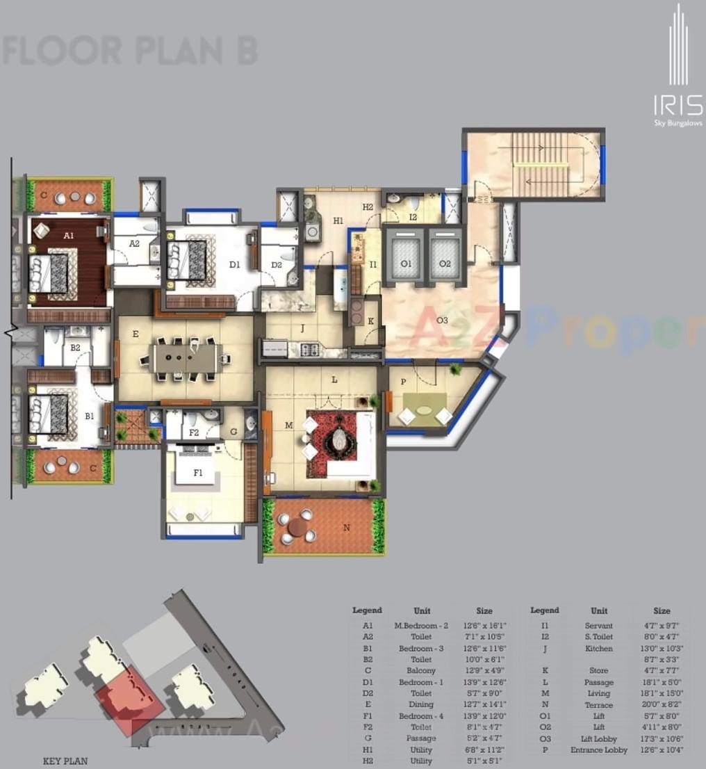 Layout of real estate project Iris Sky Bungalows located at Tithal-road, Valsad, Gujarat