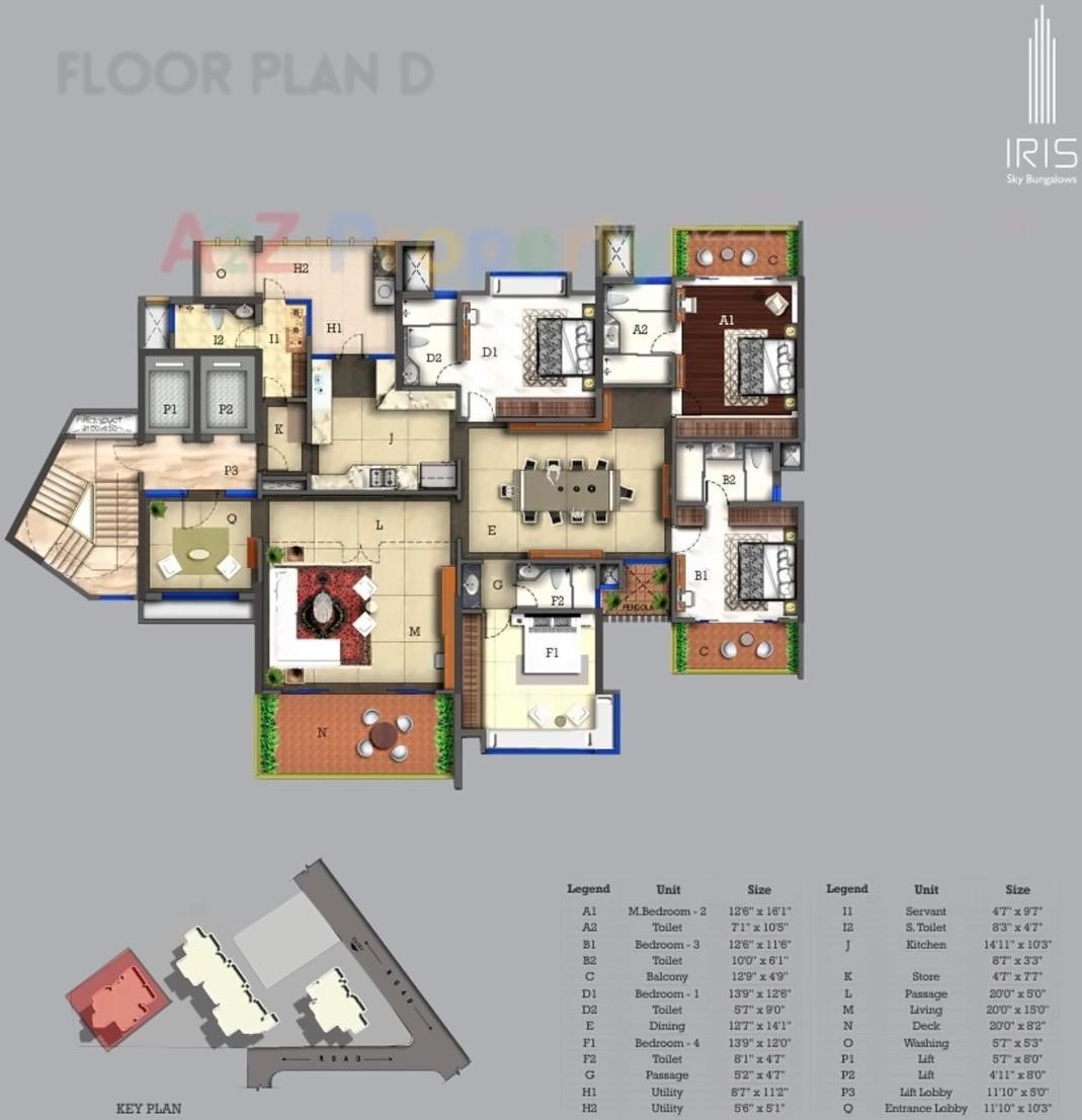 Layout of real estate project Iris Sky Bungalows located at Tithal-road, Valsad, Gujarat