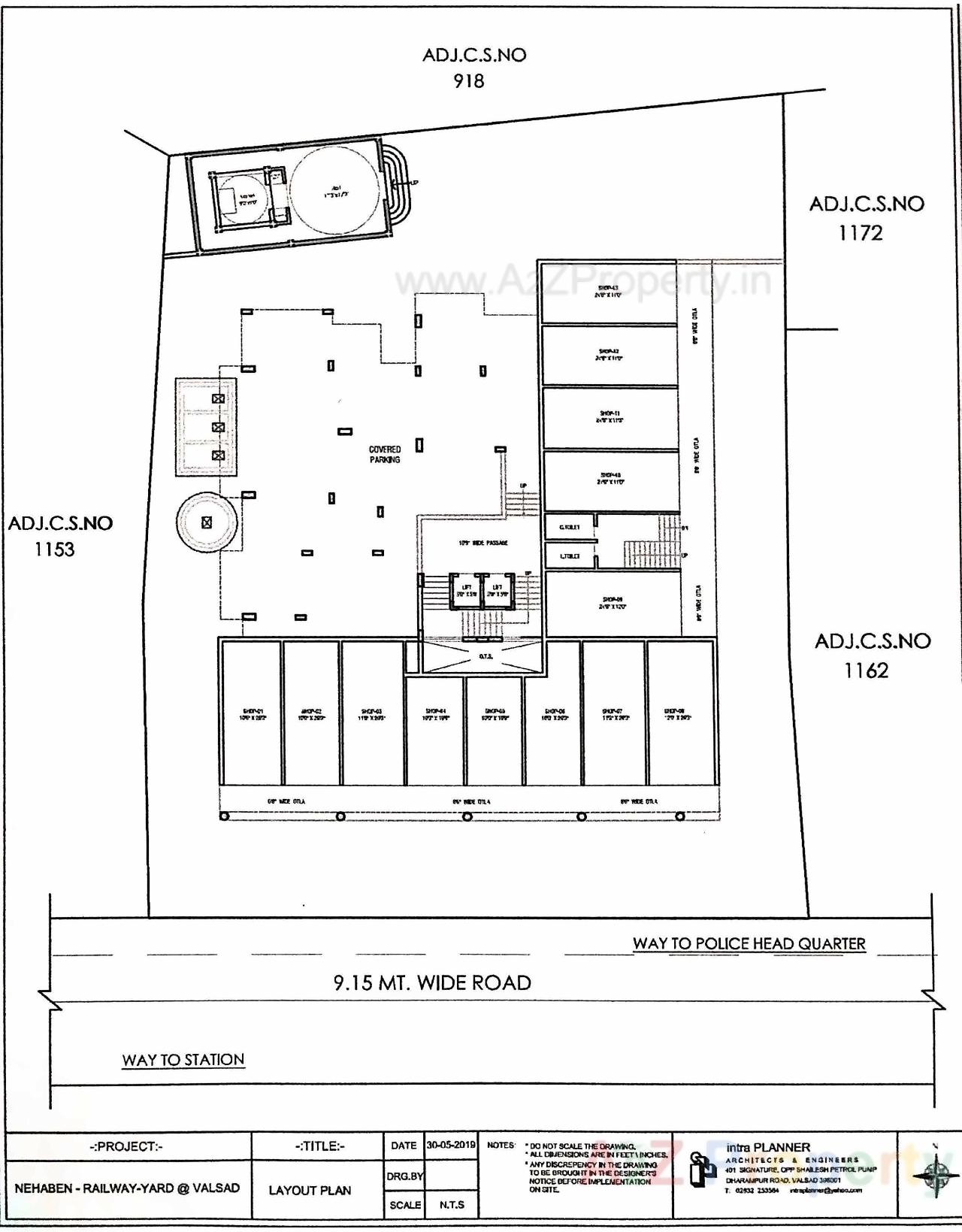 Layout of real estate project Jay Ambe Residency located at Mograwadi, Valsad, Gujarat