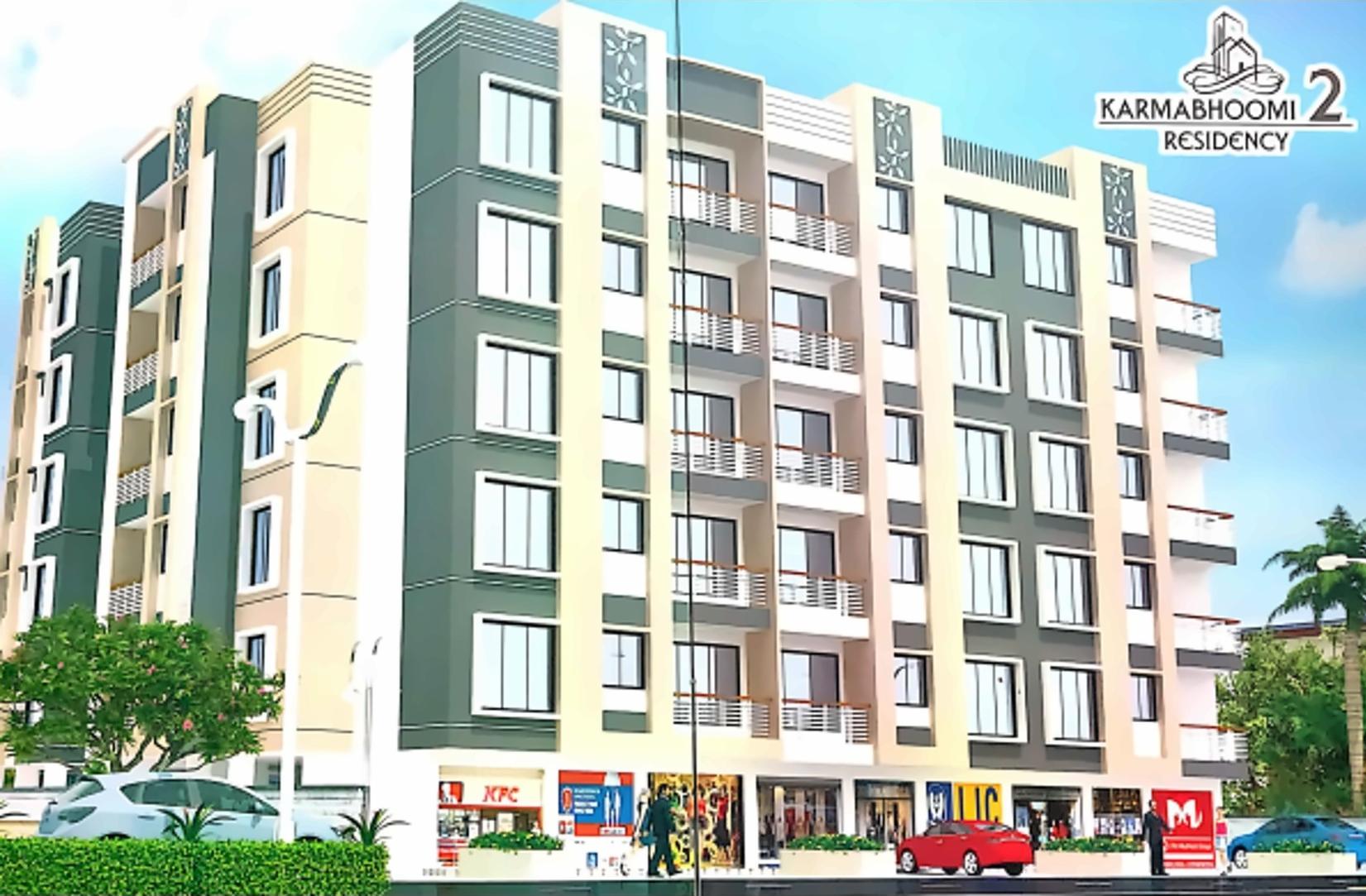 3D Elevation of real estate project Karmabhoomi Residency located at Valsad, Valsad, Gujarat