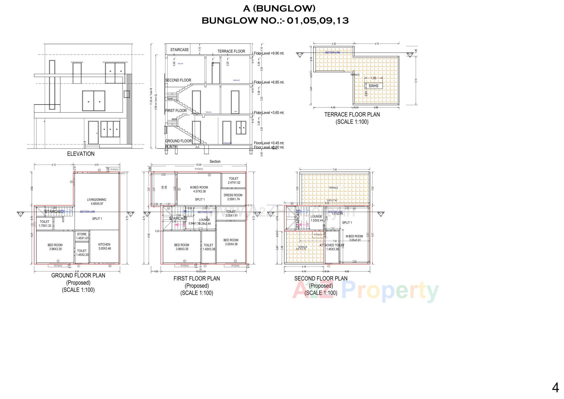 Layout of real estate project M M Lake City located at Dungra, Valsad, Gujarat