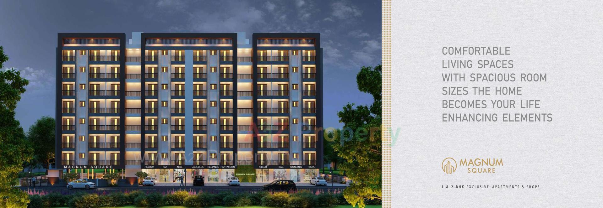 3D Elevation of real estate project Magnum Square located at Dungra, Valsad, Gujarat