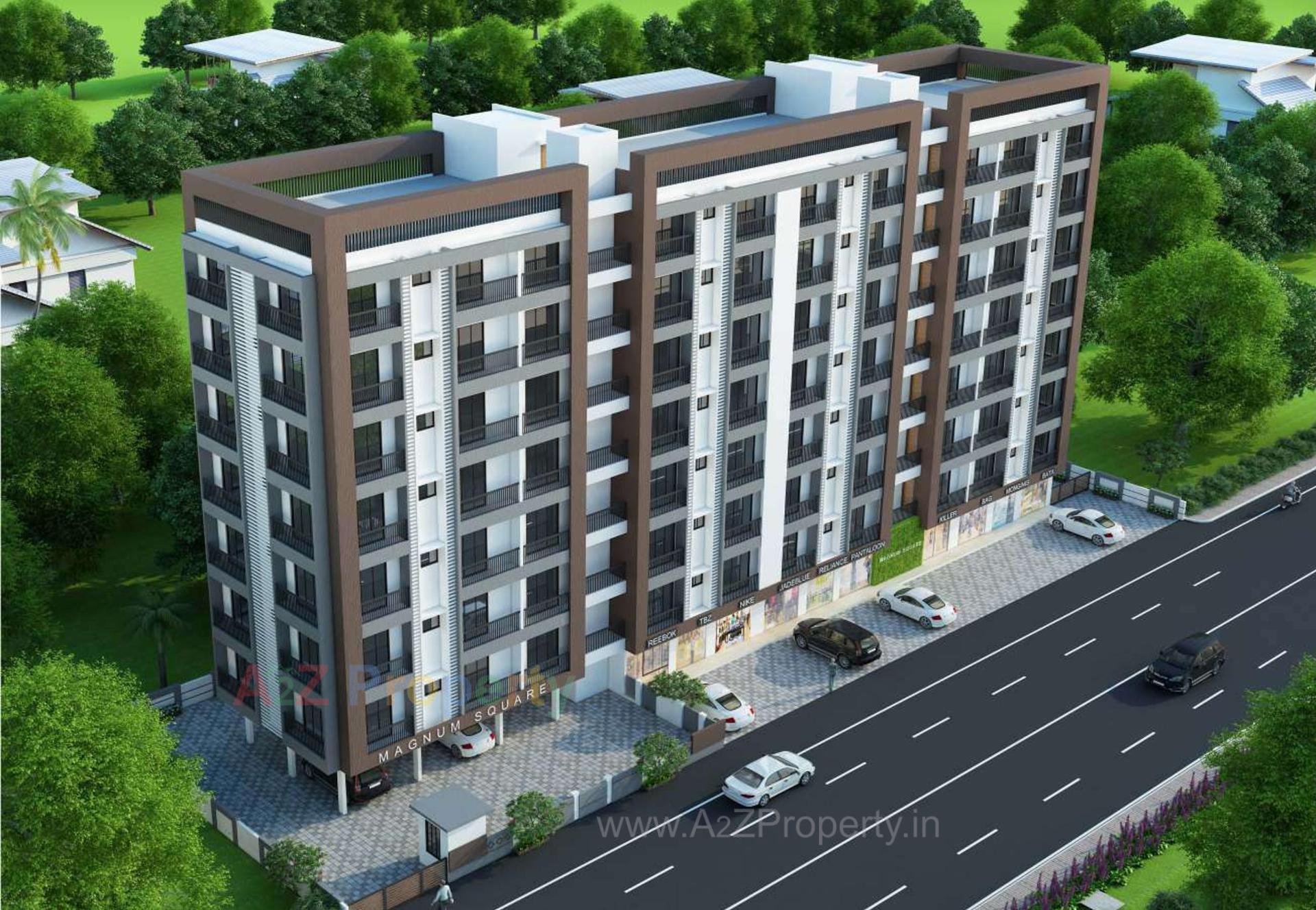 3D Elevation of real estate project Magnum Square located at Dungra, Valsad, Gujarat