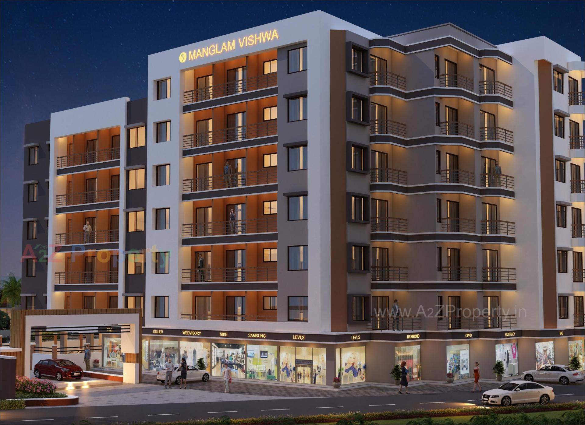 3D Elevation of real estate project Manglam Vishwa located at Abrama, Valsad, Gujarat