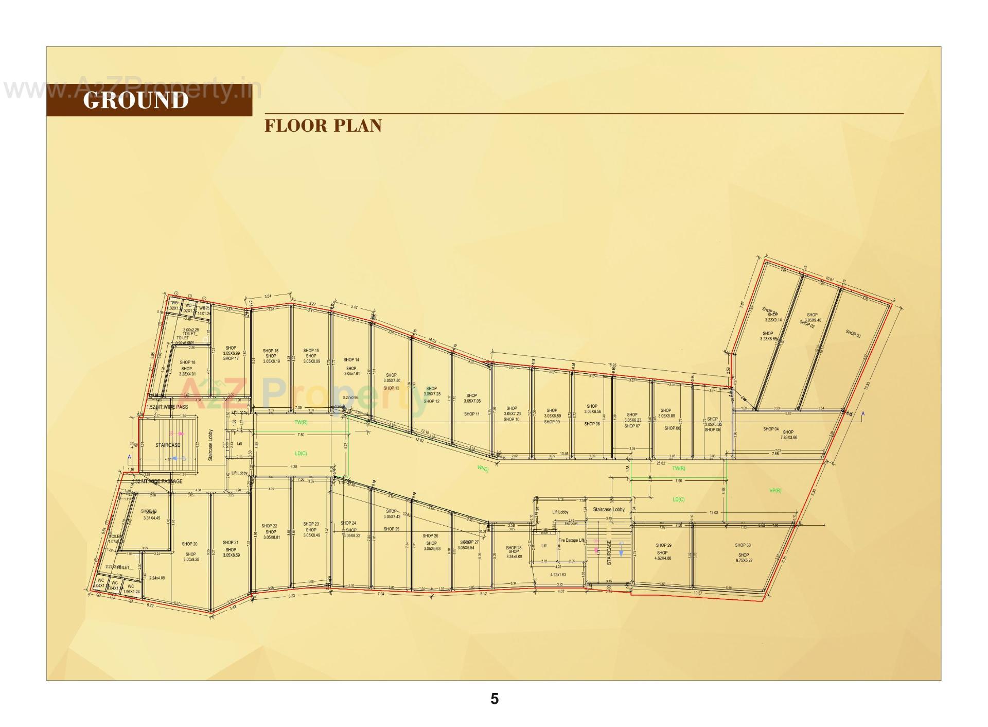 Layout of real estate project Manmohan Arcade located at Vapi, Valsad, Gujarat