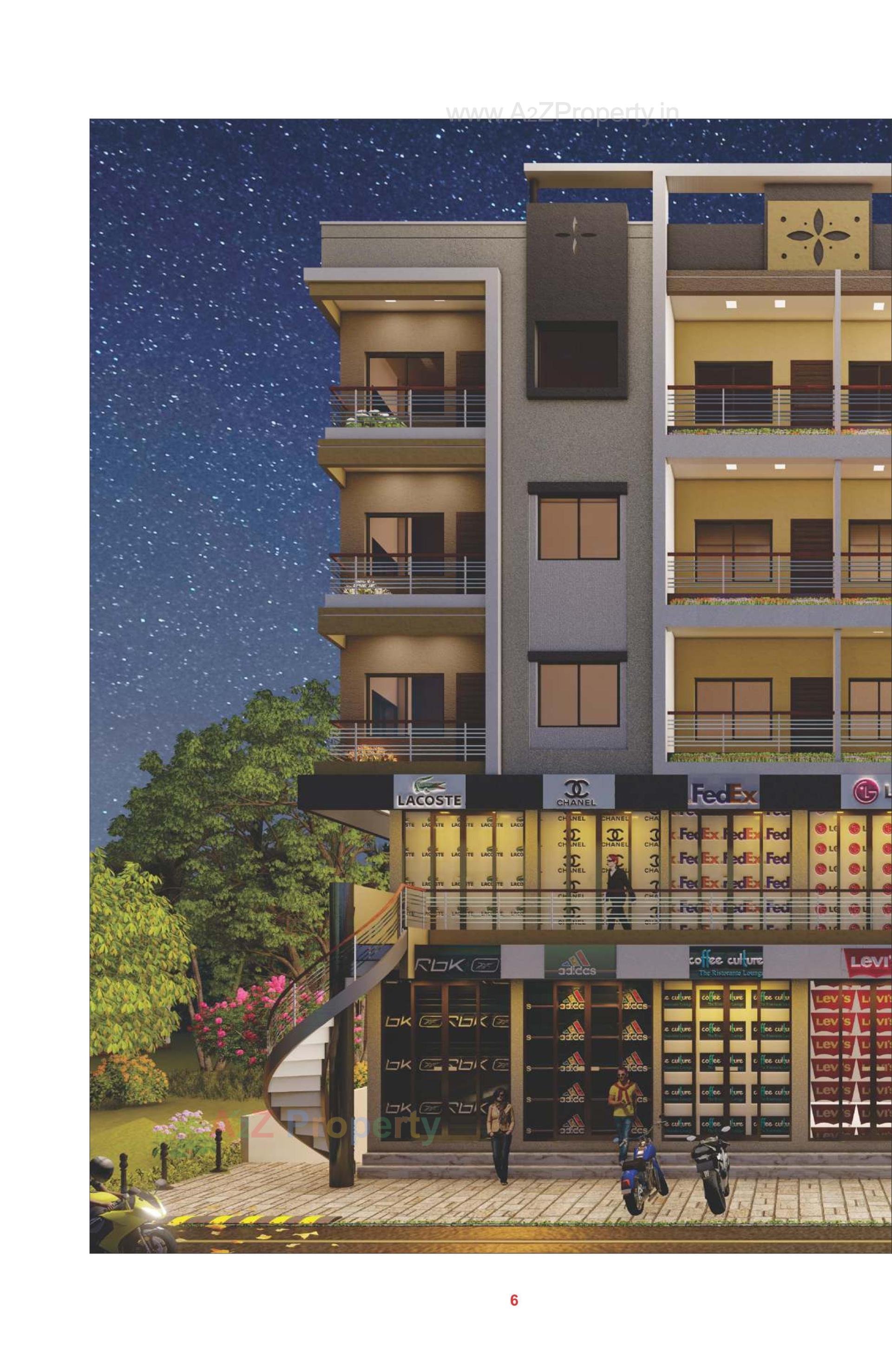 3D Elevation of real estate project Mayur Shopping Centre located at Umargam, Valsad, Gujarat