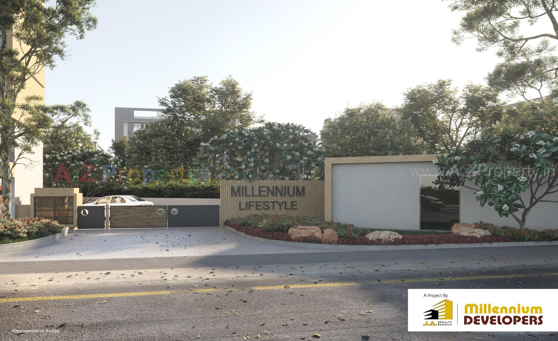 3D Elevation of real estate project Millennium Lifestyle located at Umbargam, Valsad, Gujarat