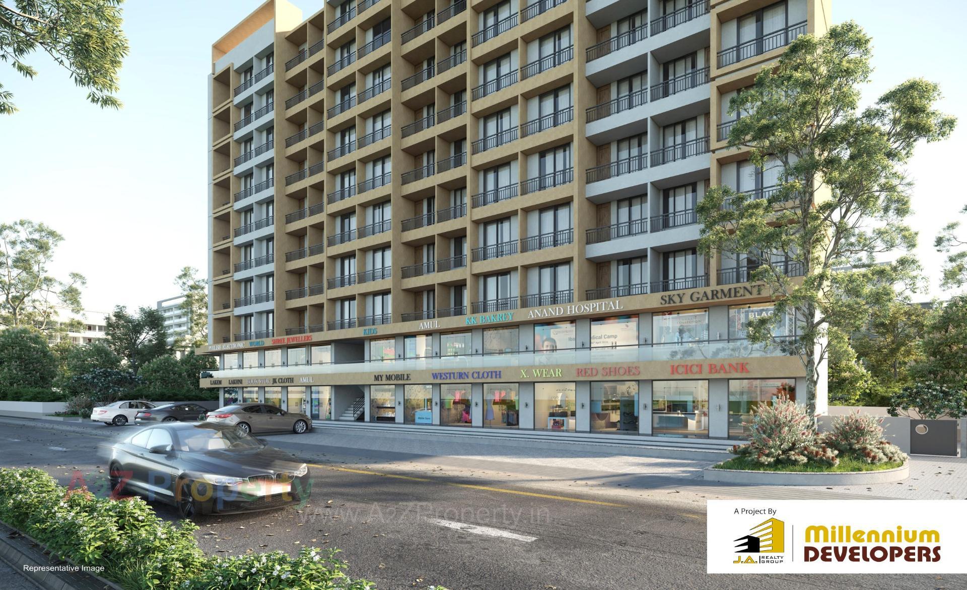 3D Elevation of real estate project Millennium Lifestyle located at Umbargam, Valsad, Gujarat