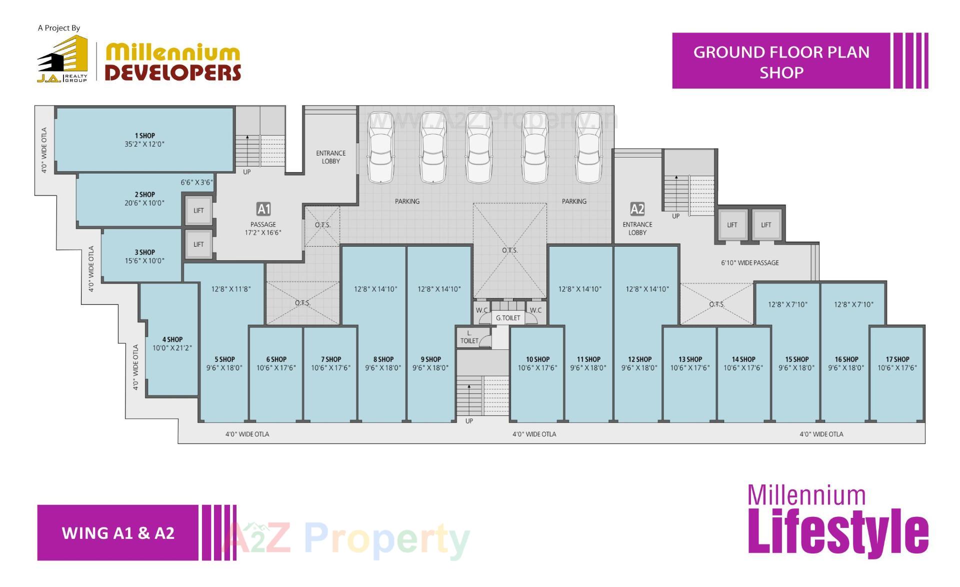 Layout of real estate project Millennium Lifestyle located at Umbargam, Valsad, Gujarat