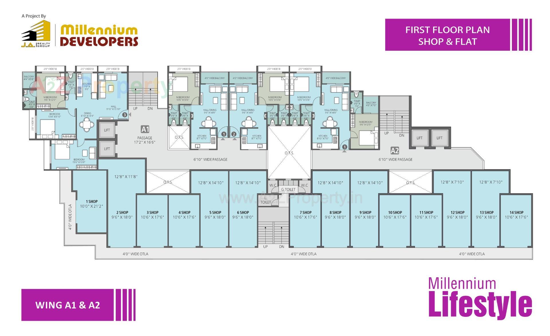 Layout of real estate project Millennium Lifestyle located at Umbargam, Valsad, Gujarat