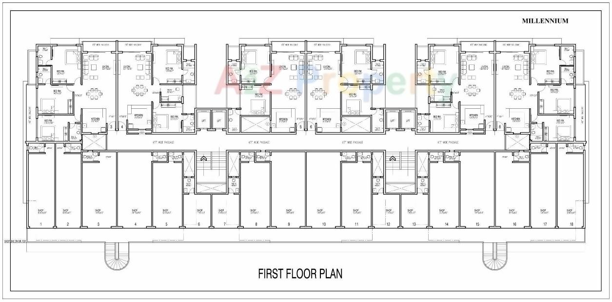 Layout of real estate project Millennium located at Pardi, Valsad, Gujarat