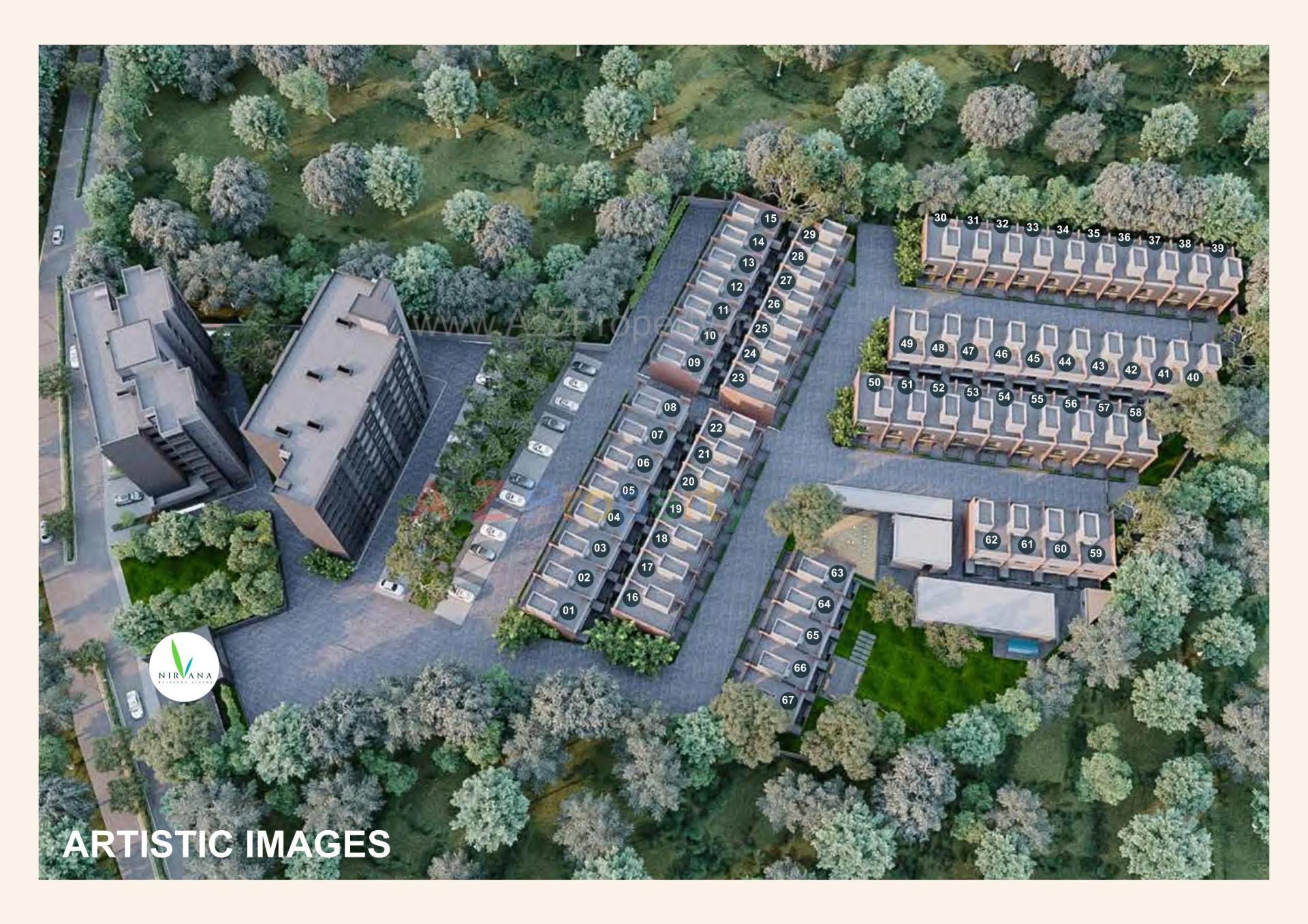 3D Elevation of real estate project Nirvana Bungalows located at Pardi, Valsad, Gujarat