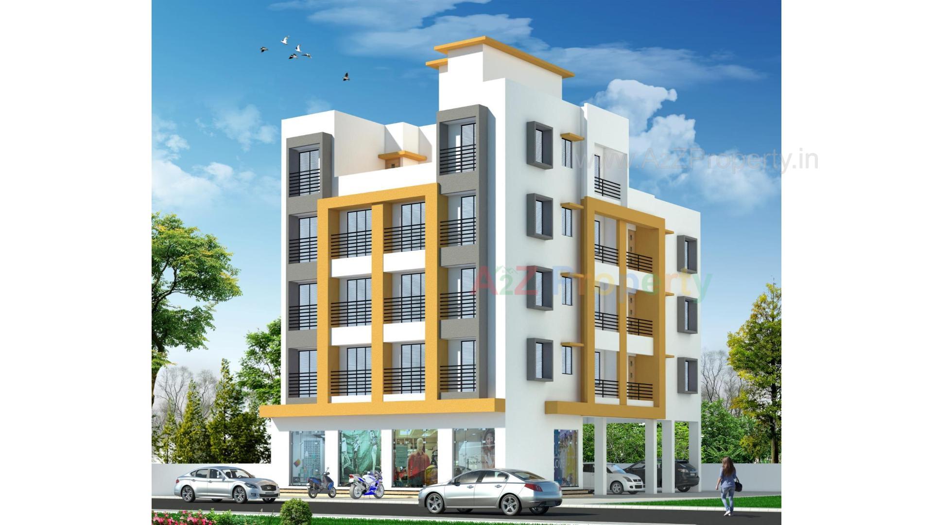 3D Elevation of real estate project Nutan Apartment located at City, Valsad, Gujarat