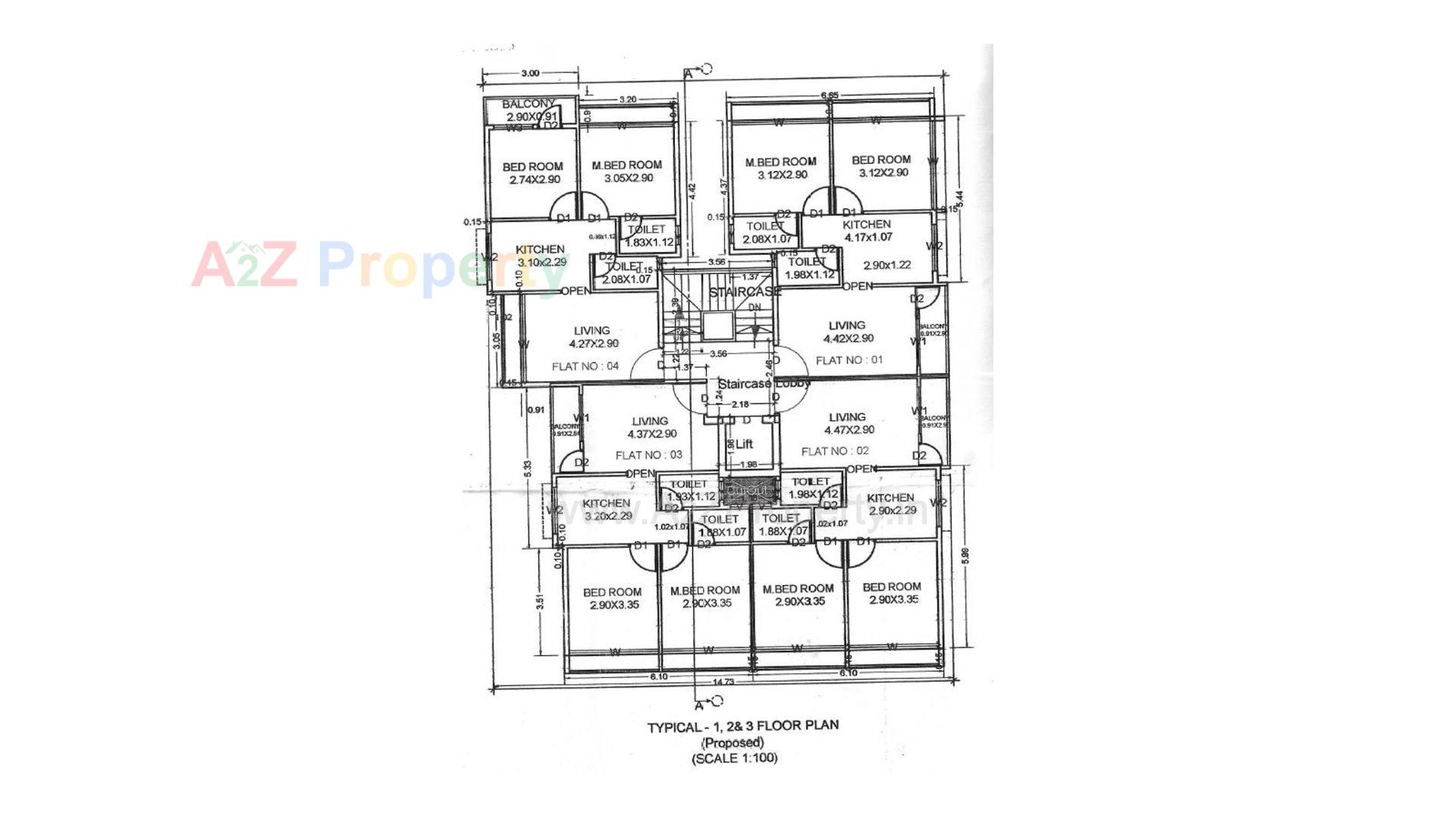 Layout of real estate project Nutan Apartment located at City, Valsad, Gujarat