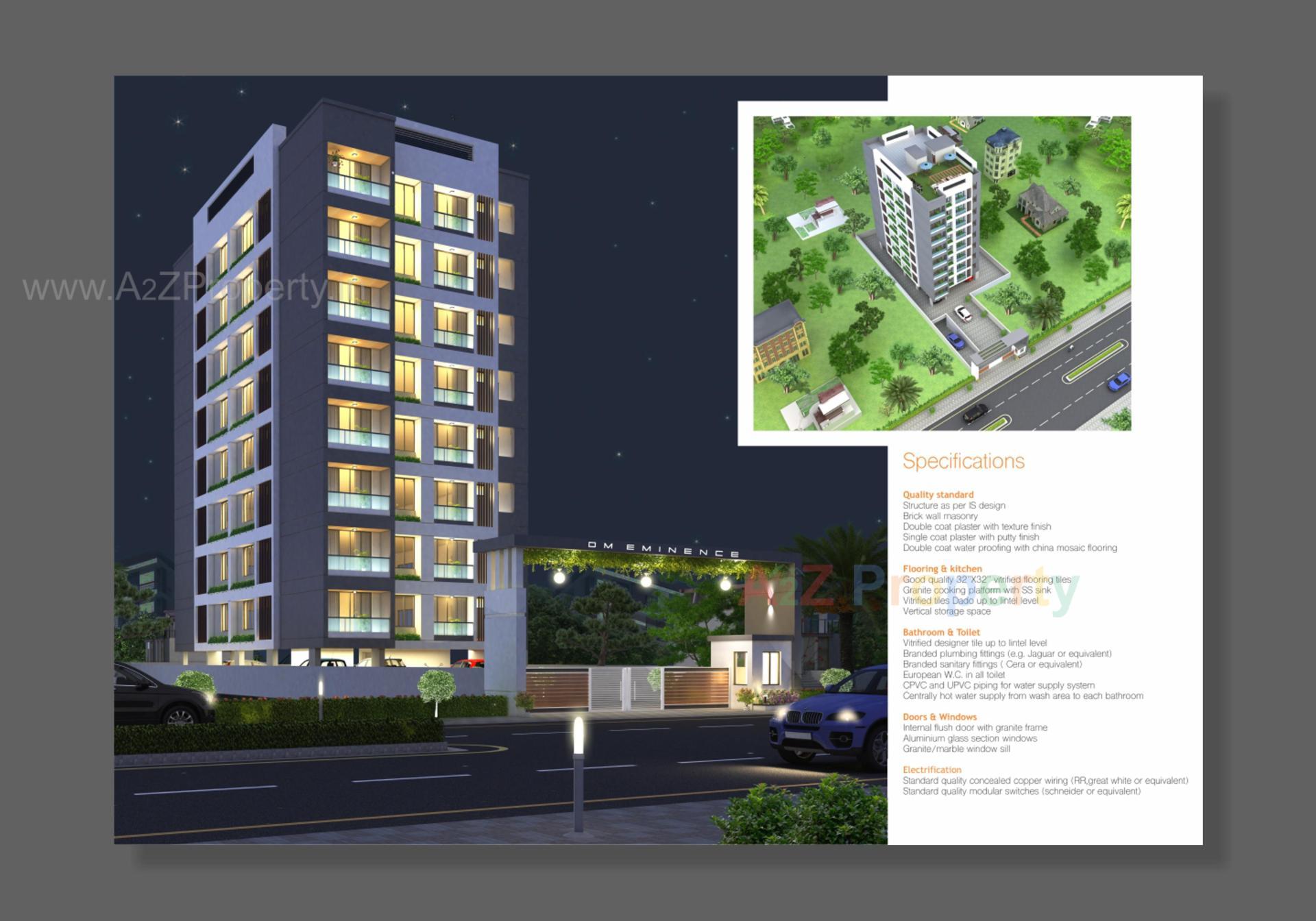 3D Elevation of real estate project Om Eminence located at Halar, Valsad, Gujarat