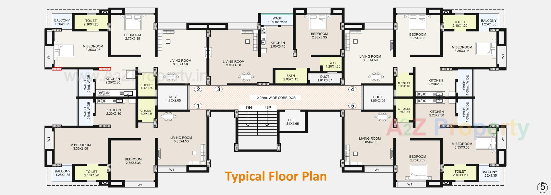 Layout of real estate project Pakeeza Appartment located at Dungra, Valsad, Gujarat