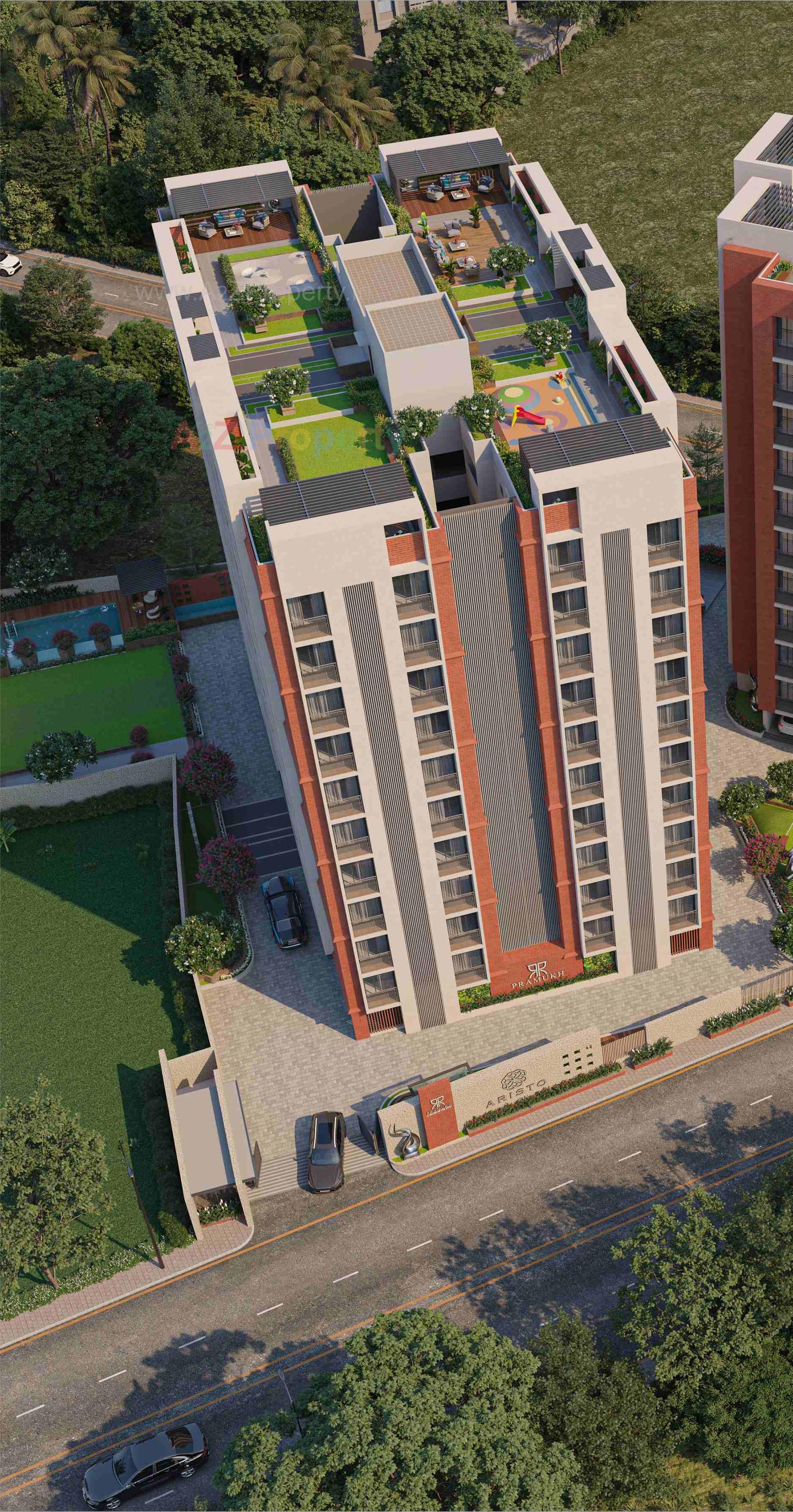 3D Elevation of real estate project Pramukh Aristo located at Chala, Valsad, Gujarat