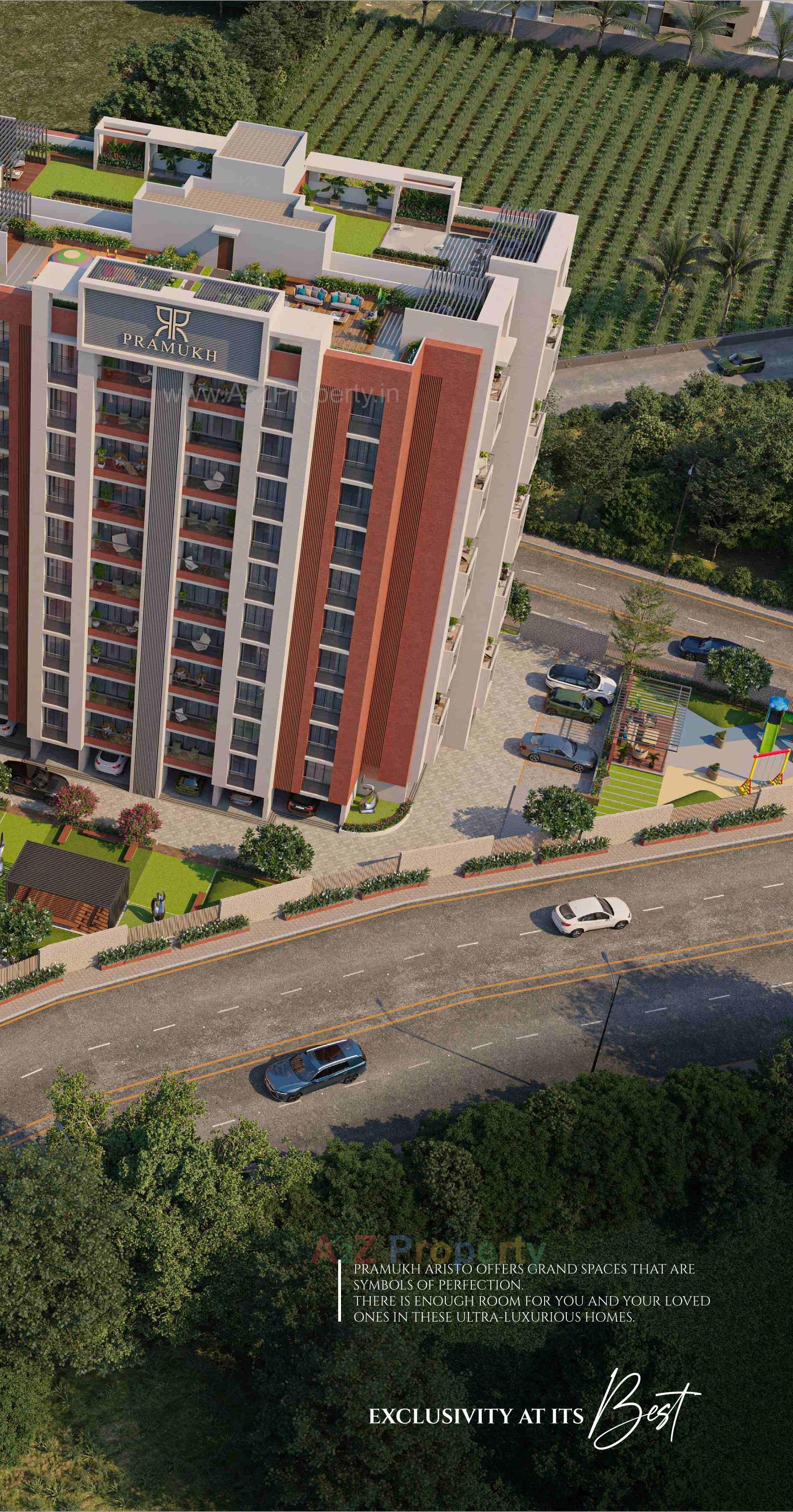 3D Elevation of real estate project Pramukh Aristo located at Chala, Valsad, Gujarat