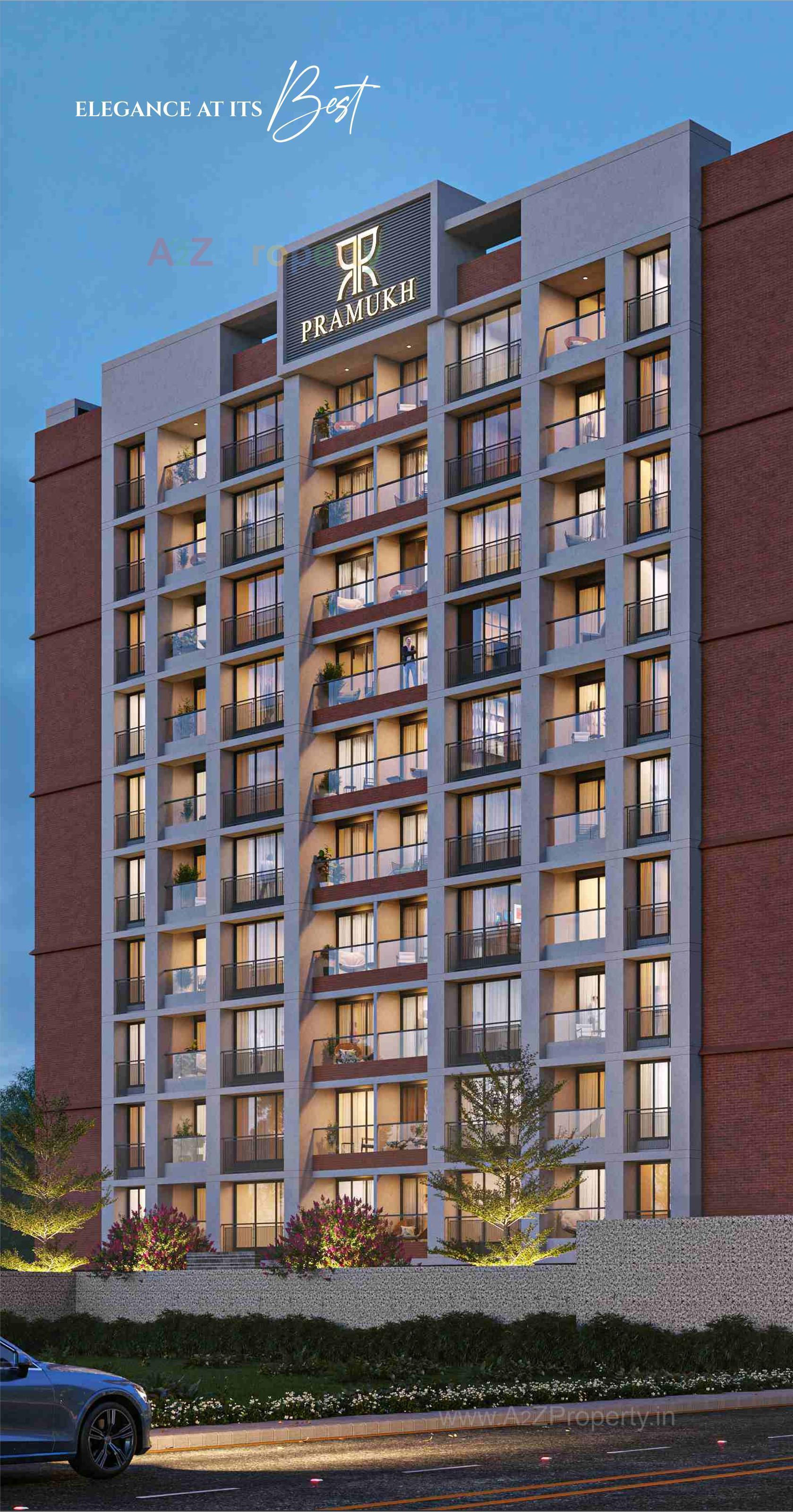 3D Elevation of real estate project Pramukh Aristo located at Chala, Valsad, Gujarat