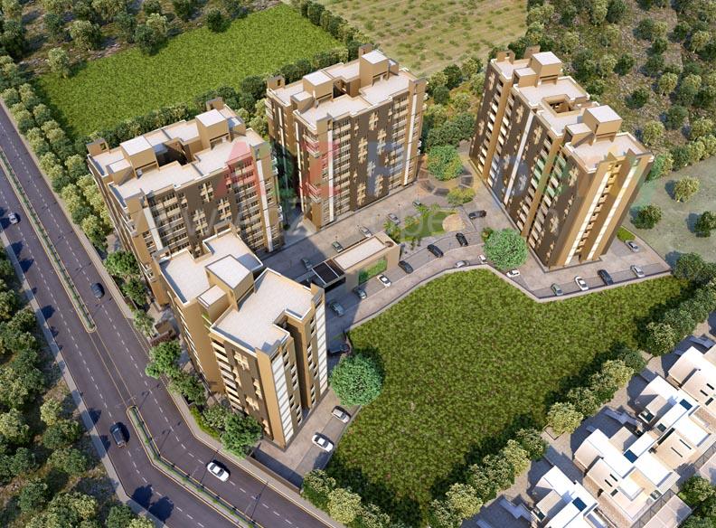 3D Elevation of real estate project Pramukh Oracle located at Chala, Valsad, Gujarat