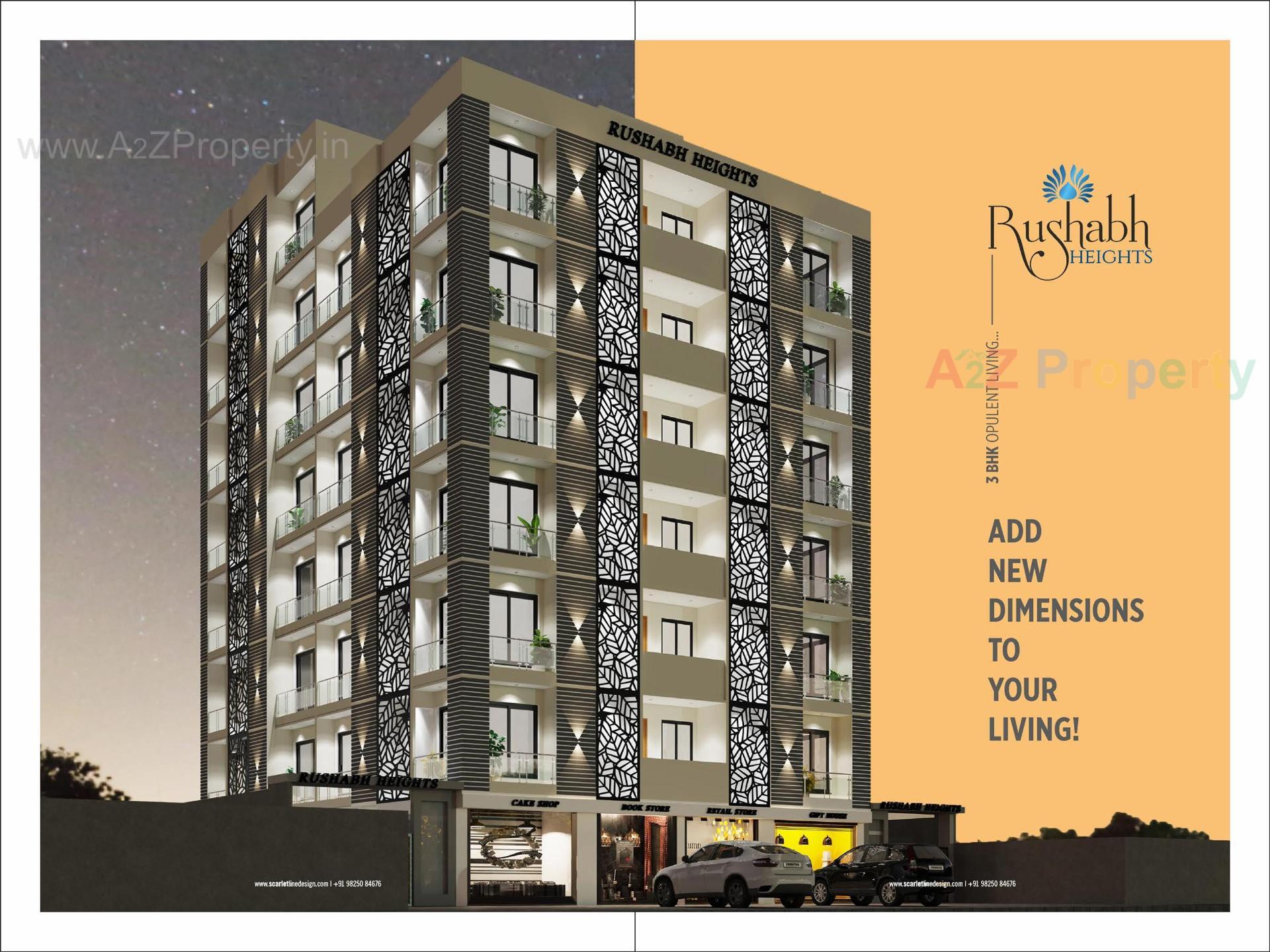3D Elevation of real estate project Rushabh Heights located at Vapi, Valsad, Gujarat