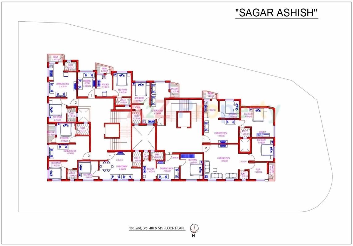 Layout of real estate project Sagar Ashish located at Mograwadi, Valsad, Gujarat