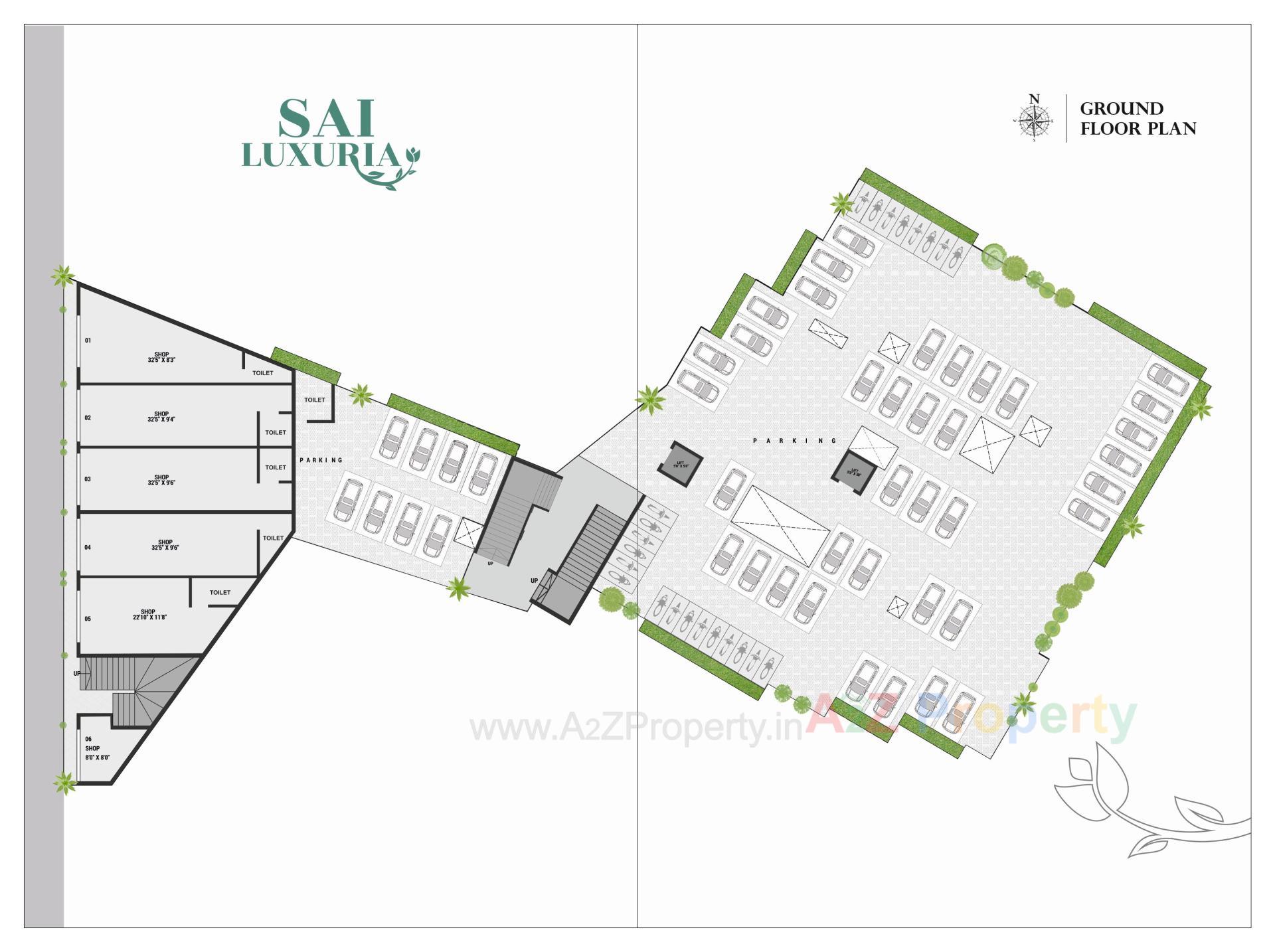 Layout of real estate project Sai Luxuria located at Vapi, Valsad, Gujarat
