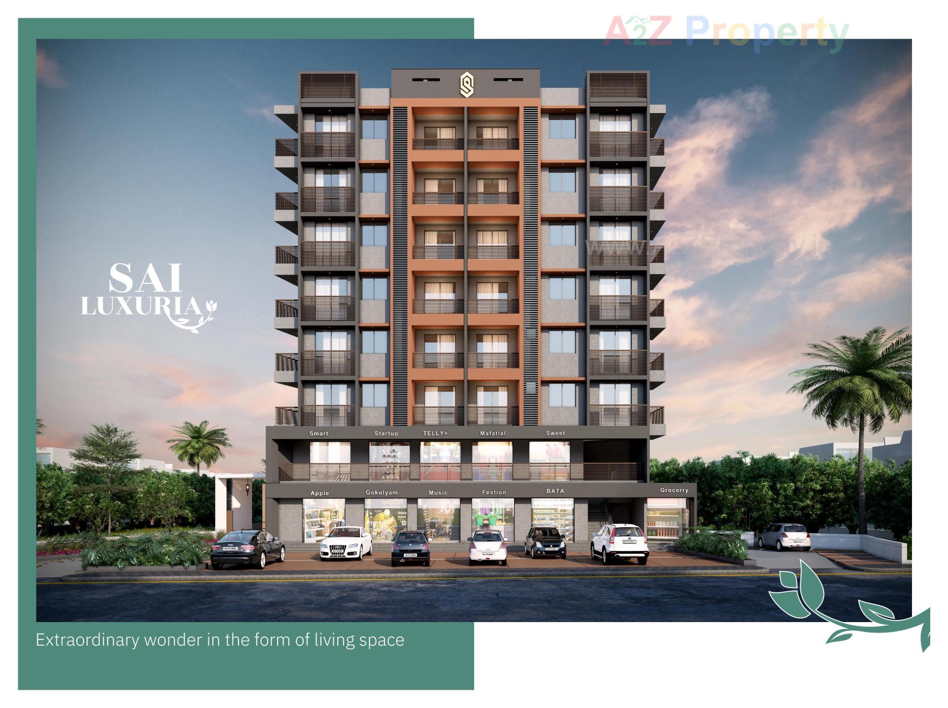 3D Elevation of real estate project Sai Luxuria located at Vapi, Valsad, Gujarat