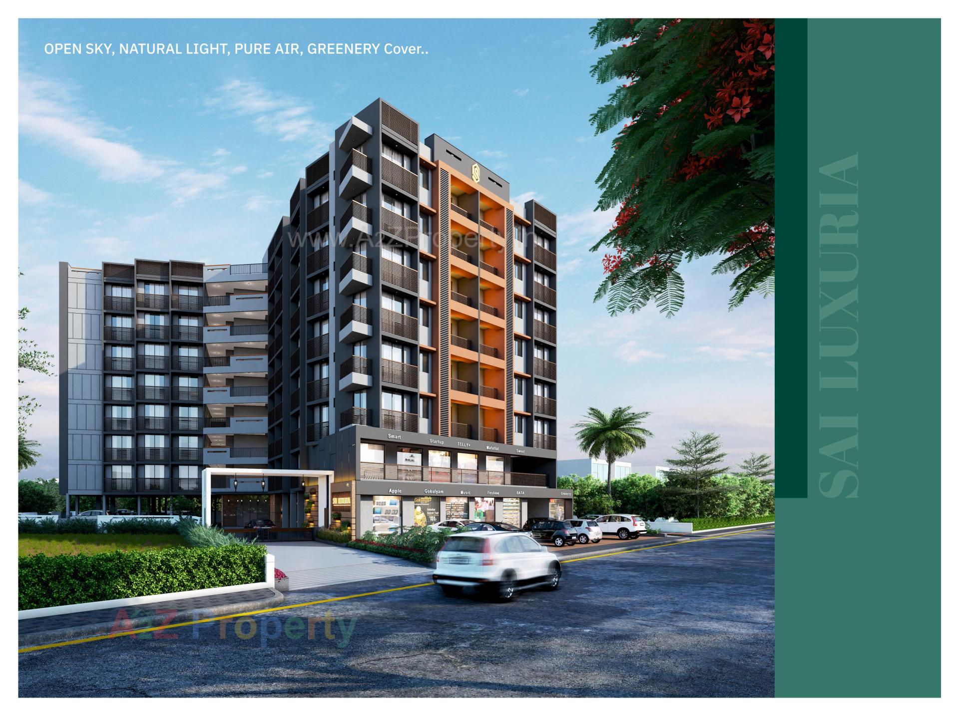 3D Elevation of real estate project Sai Luxuria located at Vapi, Valsad, Gujarat