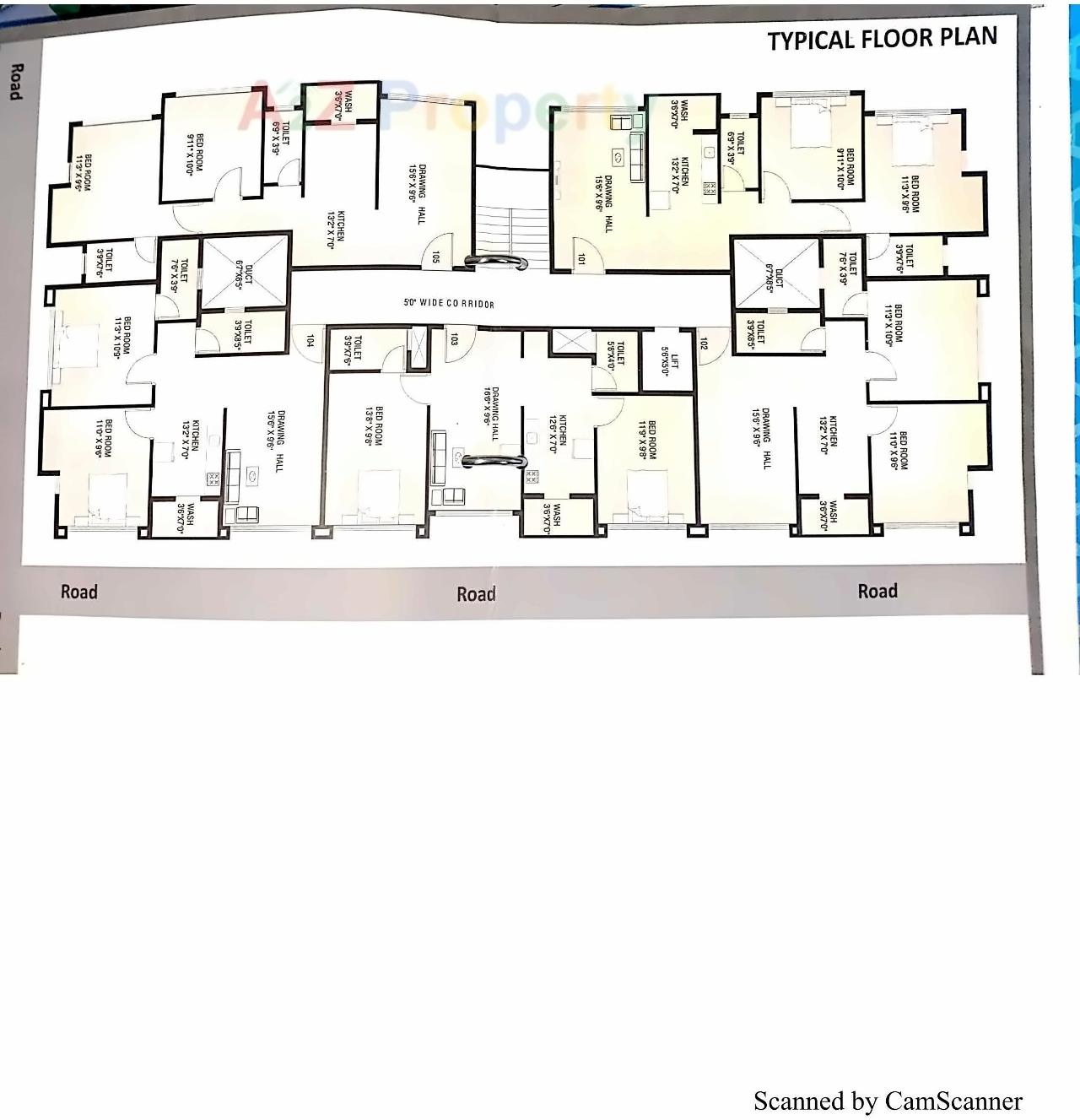 Layout of real estate project Sai Shakti Apartment located at Chala, Valsad, Gujarat