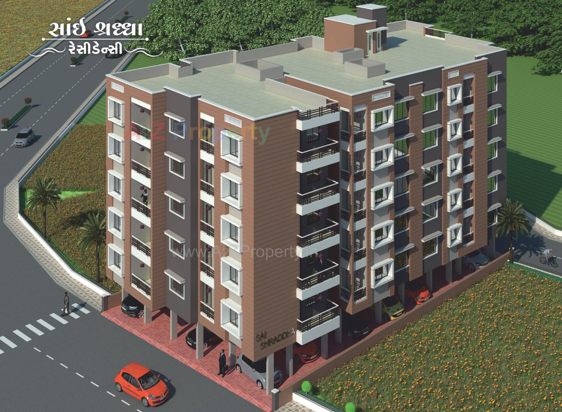 3D Elevation of real estate project Sai Shraddha Residency located at Pardi, Valsad, Gujarat