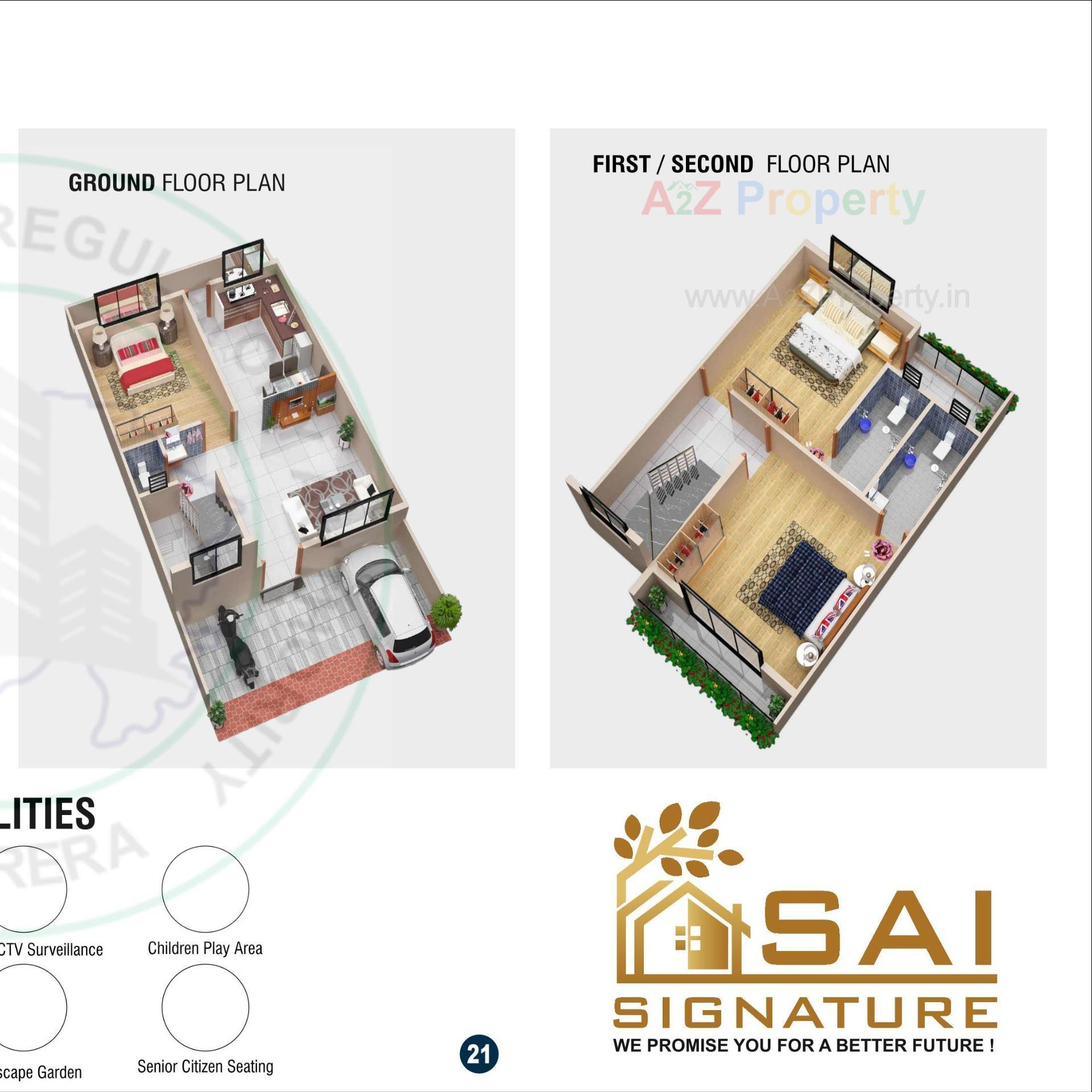 Layout of real estate project Sai Signature located at Chala, Valsad, Gujarat