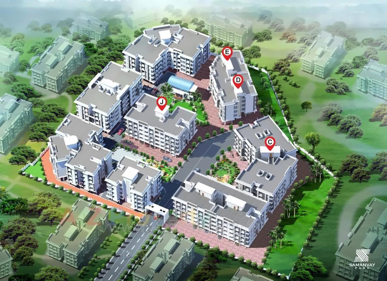 3D Elevation of real estate project Samanvay Park located at Dungra, Valsad, Gujarat