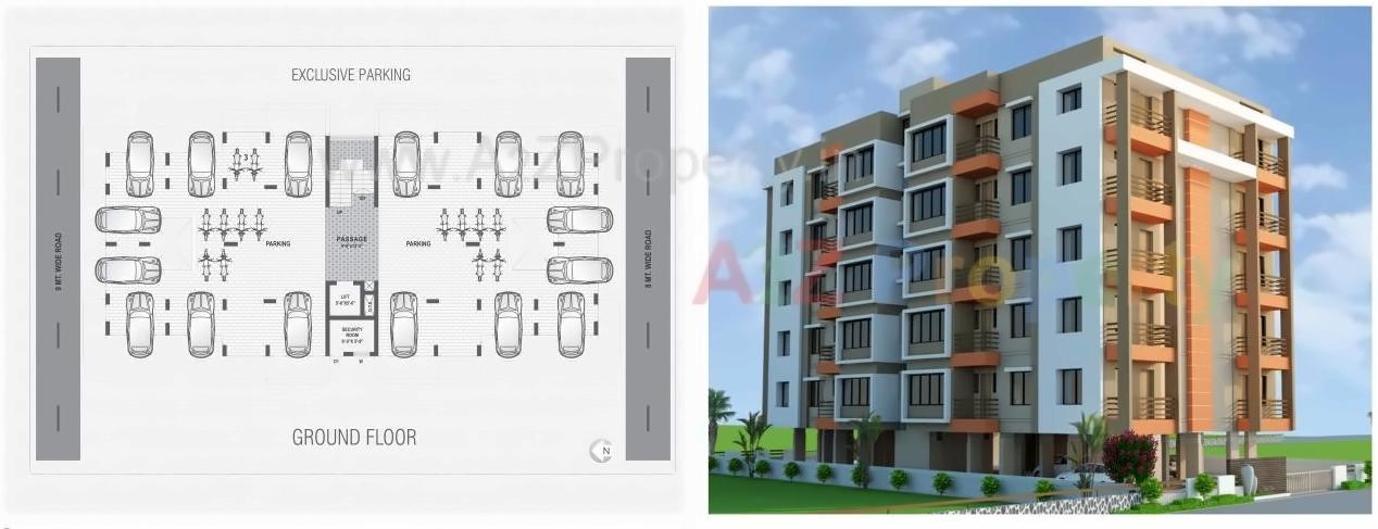 Layout of real estate project Satya Residency located at Abrama, Valsad, Gujarat