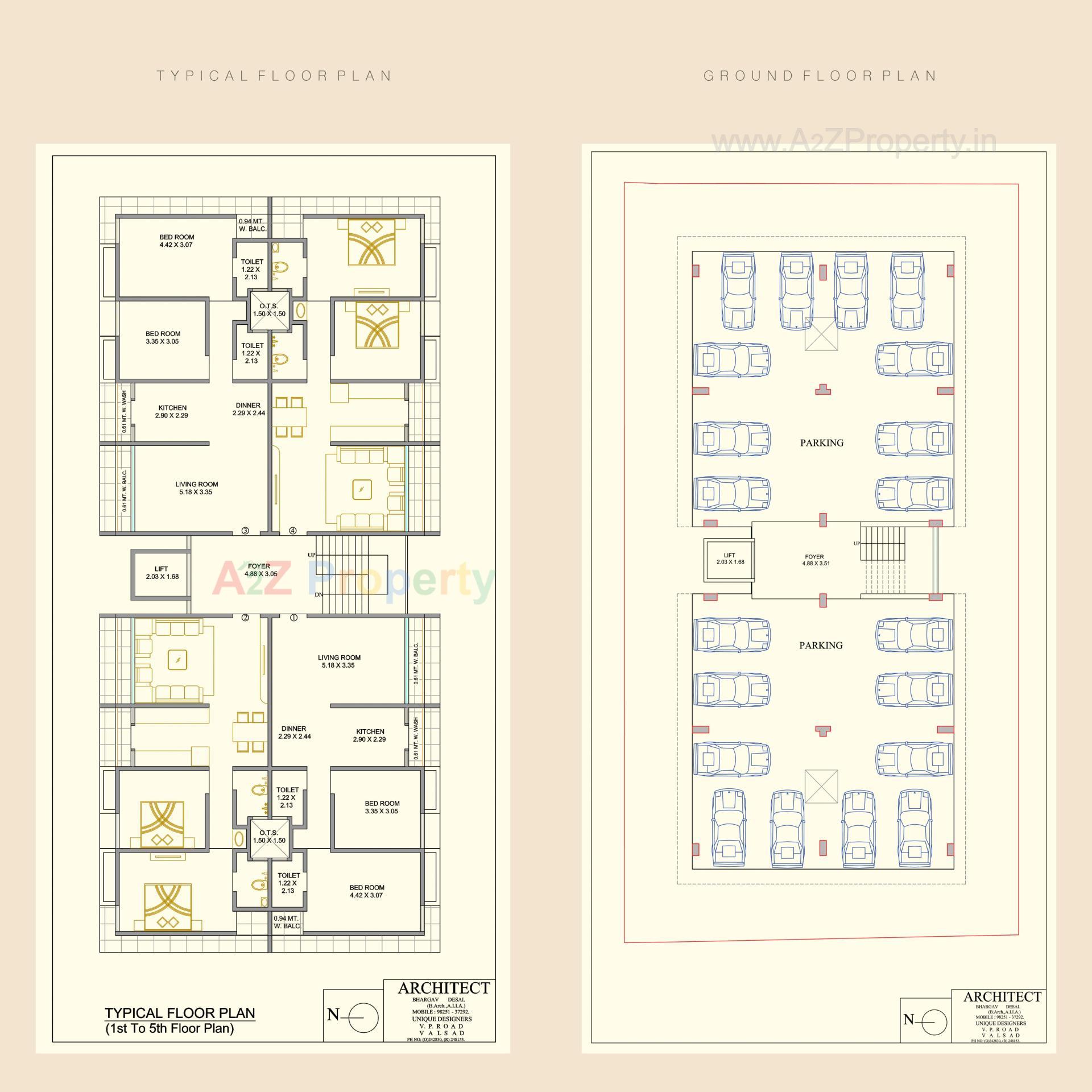 Layout of real estate project Satyam Apartment located at Valsad, Valsad, Gujarat