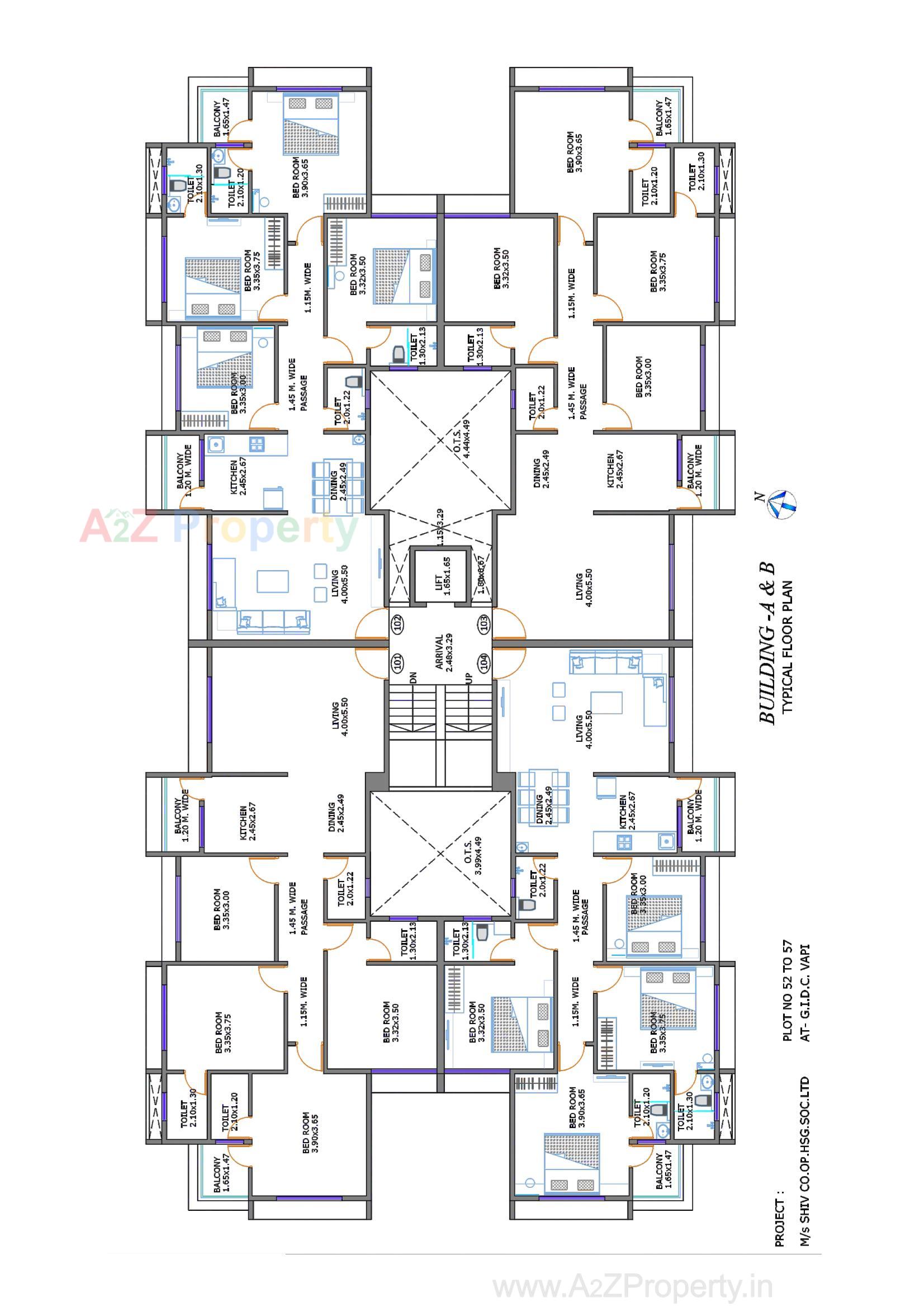 Layout of real estate project Shiv Co Operative Housing Society Limited located at Housing-sector, Valsad, Gujarat