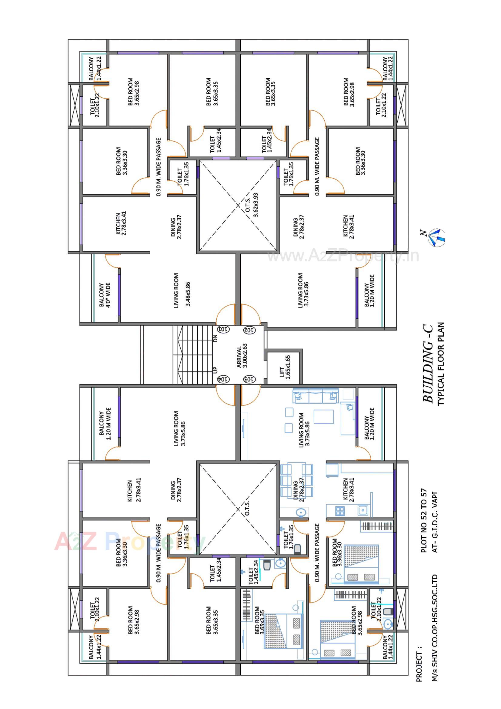Layout of real estate project Shiv Co Operative Housing Society Limited located at Housing-sector, Valsad, Gujarat