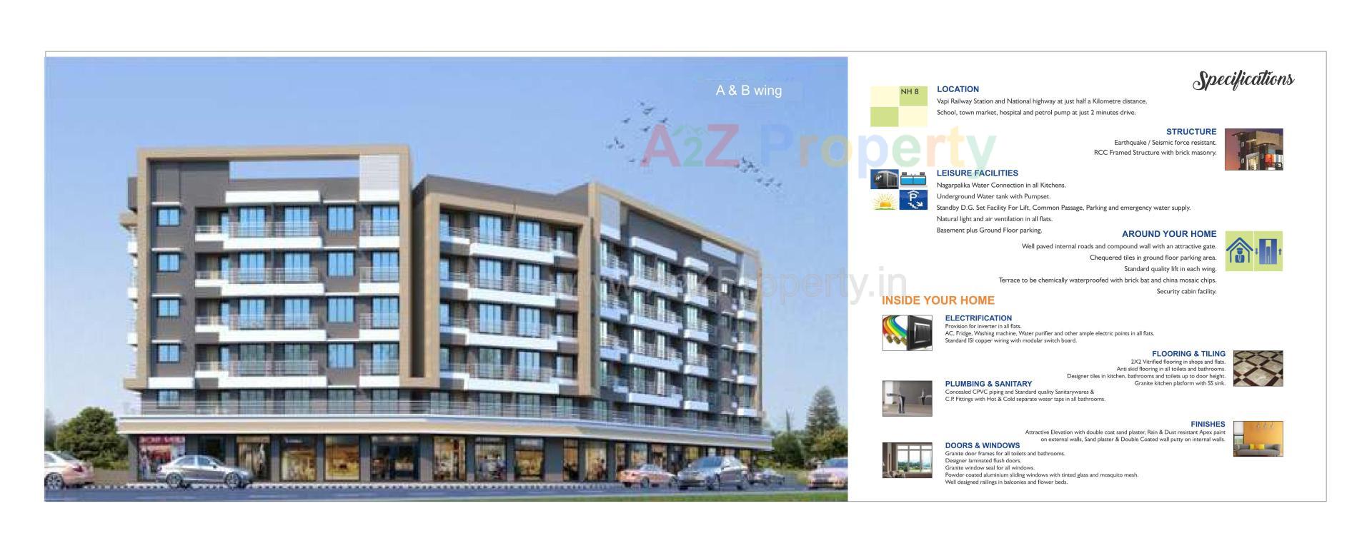 3D Elevation of real estate project Shiv Hari Green City located at Chala, Valsad, Gujarat