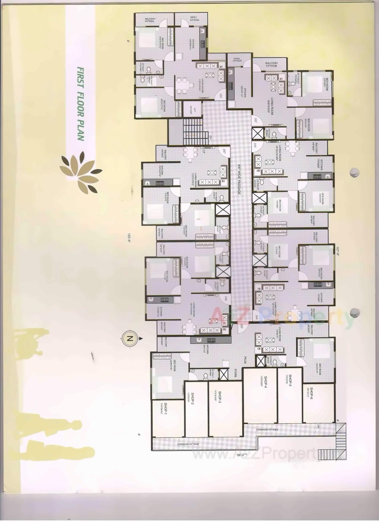 Layout of real estate project Shree Krishna Apartment located at Pardi, Valsad, Gujarat