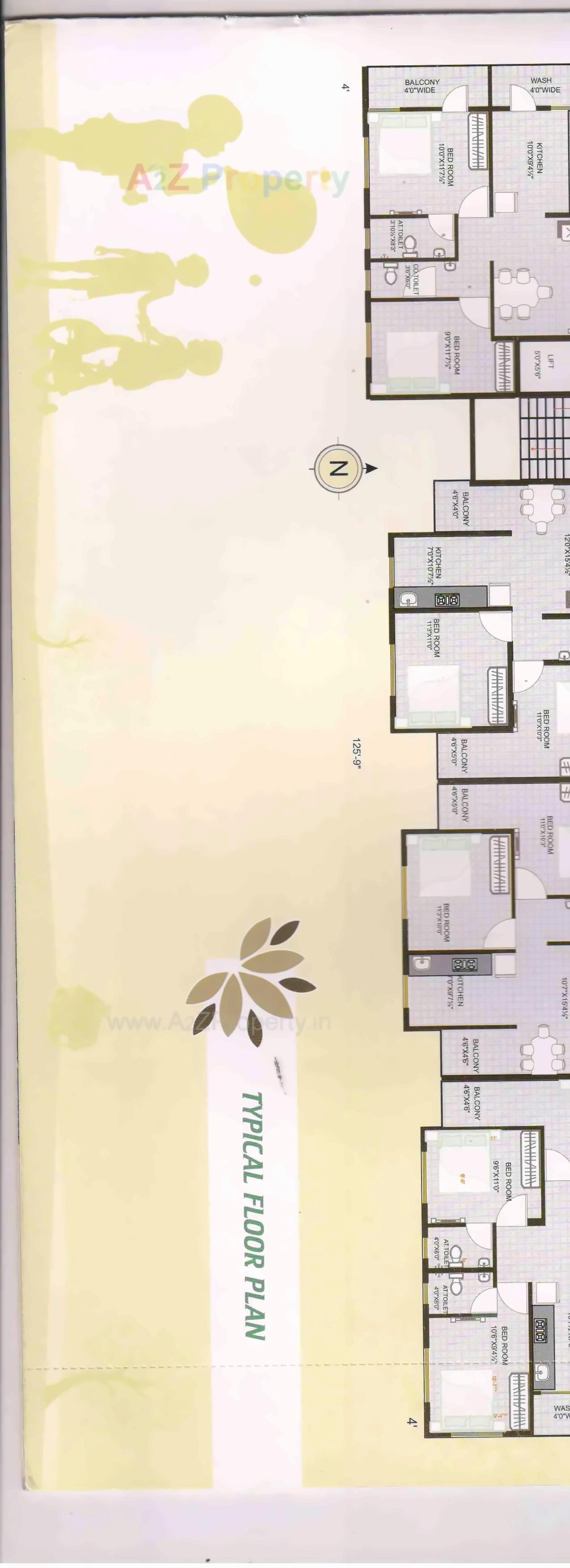 Layout of real estate project Shree Krishna Apartment located at Pardi, Valsad, Gujarat