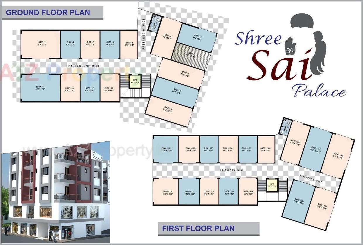 Layout of real estate project Shree Sai Palace located at Umargam, Valsad, Gujarat