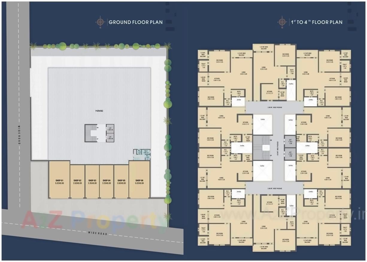 Layout of real estate project Shreeji Avenue located at Abrama, Valsad, Gujarat