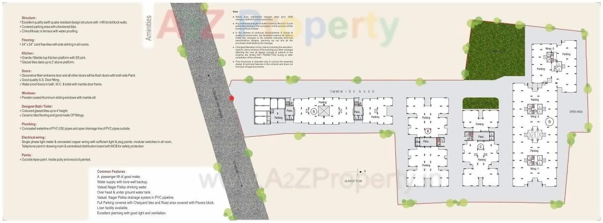 Layout of real estate project Shri Odhavram Residency located at Abrama, Valsad, Gujarat