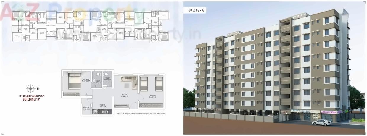 Layout of real estate project Shri Odhavram Residency located at Abrama, Valsad, Gujarat