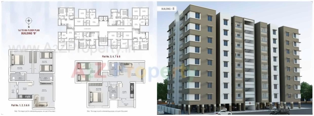 Layout of real estate project Shri Odhavram Residency located at Abrama, Valsad, Gujarat