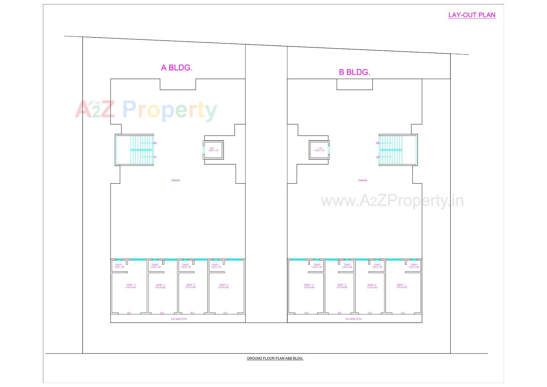 Layout of real estate project Shubham Residency located at Mograwadi, Valsad, Gujarat